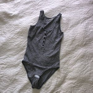 Madewell Striped Button Down Bodysuit